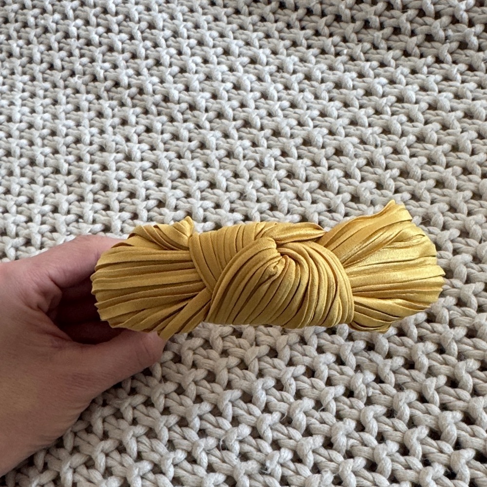Anthropologie Yellow Gold Pleated Knot Headband
